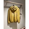 Loro Piano Casacos de inverno masculino com zíper pele casaco com capuz amarelo DO25