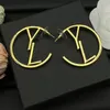 Designer carta círculo brincos para mulheres brinco de ouro jóias elegante moda amor brincos moda jóias caixa de presente