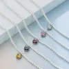 Swarovskis Necklace Designer Women Original Quality Necklaces Imitation Round Bright Colorful Love Zircon Simple Necklace Collar Chain