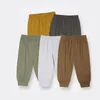 Trousers Toddler Infant Baby Boy Girl Pants Bamboo Fiber 3 Months-3 Years Rubber Band Belt Solid Color Casual