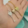 Tiffanyjewelry Gold Halskette Designerin für Frauen Jewlery Schmuck T'home S925 Pure Silber Love Key Halskette mit winzigem Home Instagrams einzigartigem Design Sinn