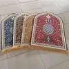 Carpets Bohemia Printed Prayer Mat For Muslim Ramadan Flannel Carpet Worship Kneel Embossing Non-slip Travel Rug Gift