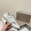 Nuova scarpa casual da corsa Scarpa da passeggio in pelle scamosciata di lusso Sneaker da donna da uomo Taglia 35-44 piatta dorata bianca ragazza Designer in pelle Scarpe da tennis basse mocassino sportivo allenatore scarpa da escursione regalo