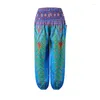 Broeken Meisjesleggings Kinderbroeken Zomer 2024 Boho Print Kinderen Yoga Losse Hippie Casual Strandkleding