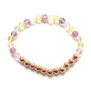 MG2044 nouveau Design 6 MM Super sept Quartz clair Citrine mélange pierres précieuses Bracelet femmes Cooper perles Yoga poignet Mala