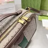 Camera Bag Shoulder Bags Women Handbag Purse Canvas Genuine Leather Patchwork Red Green Strip Crossbody Bags Zipper Clutch Trunk