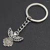 Party Favor 30sts Guardian Angel Key Ring Favors Pendant Charm KeyChain för bröllopsfödelsedag Babyduschdekoration