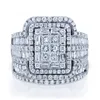 Женские обручальные кольца, роскошное кольцо с прозрачным кристаллом CZ и цирконом для женщин, винтажное свадебное квадратное обручальное кольцо