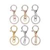 Keychains 5Pcs/Lot Lobster Clasp Keyrings With Chain 30mm Split Key Ring Long 70mm For Jewelry Making Supplies