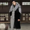 Mens Mink Coat Winter Warm Whole Hair Long Windbreaker Casual Large Size Top XMIP