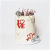 Altri articoli per feste per eventi Articoli per feste Cuore Amore Cake Topper Oro acrilico a forma di cuore Cupcake nuziale Regalo di San Valentino Desse Dhcld
