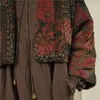 Dames Trenchcoats Johnature Dames Vintage Patchwork Kleur Winter Parka's Enkele Knoop Lange mouw Warm 2024 Chinese stijl Kort