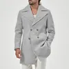 Vintage homme manteau coton Standard décontracté mâle hiver Polyester coupe-vent élégant formel Trench hommes pardessus 240118