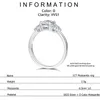 Anelli a grappolo Anello in oro bianco 1CT Moissanite per le donne Sparkling Lab Grown Diamond Wedding Band S925 Gioielli in argento massiccio all'ingrosso