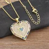 Pendant Necklaces Nidin Arrival Romantic Heart Shape Colorful Color Cubic Zirconia CZ Lucky Wedding Jewelry Party Gifts Necklace