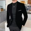 4xl 5xl masculino terno de veludo dourado/masculino fino alta qualidade negócios blazers/vestido de casamento do noivo jaqueta masculina luxo smoking roupas 240118