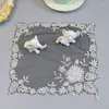 Table Mats Exquisite Square Lace Embroidery Hand Beaded European Mat Coaster Jewelry Antique Bonsai Pad Wedding Party Decoration
