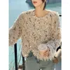 Women's Sweaters Korean Chic Sequin Tassel Mujer 2024 Autumn O-neck Plush Knitted Pullover Y2k E-Girl Long Sleeve Tops Women