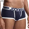 Mutande JOCKMAIL Marca Mutandine maschili Boxer traspiranti Intimo uomo in cotone U Custodia convessa Sexy foglie stampate Pantaloncini homewear