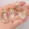 Pendant Necklaces 2024 Style Natural Stone Perfume Bottle Irregular White Quartz For Jewelry Making DIY Necklace Accessory