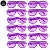 Party Decoration 12 Packs Shutter Glasses Shades Sunglasses Eyewear Props Neon Slotted Disco 70s 80s Themed Birthday Supplies