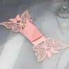 Cadeau cadeau 20pcs papillon découpé au laser chariot creux faveurs cadeaux boîte bonbons dragées boîtes avec ruban bébé douche fournitures de fête de mariage