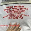T-shirts voor heren Saint Michael T-shirt met letter gedrukt retro gemaakt korte mouwen Amerikaanse high street losse casual heren katoenen T-shirt T240202