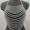 Kvinnors tankar Kvinnor Pearl Tank Top Body Chain Jewelry Sexig multiplayer Halter Bra kedjor Kamisolhalsband krage Party Accessories