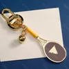 Designer Key Chain Fashion Tennis Racket Keychains Luxury Gold Ball Pendant Keychain Jewelry Gifts Lanyards för nyckelbilälskare Bag 4 Färger Tillbehör Hot -3