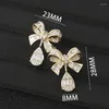 Boucles d'oreilles pendantes de luxe pour femmes, romantiques, gouttes d'eau, nœud goutte, tendance, élégant, mariage, Zircon cubique, papillon, E1149