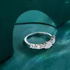 Cluster Rings Mintybox Oval Cut 5 4mm All Moissanite Ring For Women Men Solid 10K 14K 18K Gold Engegament Wedding Jubileumsmycken