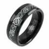 Wedding Rings 8Mm Mens Tungsten Black Celtic Sier Dragon Band Ring Eternity For Couples Jewelrywedding Drop Delivery Dhryv