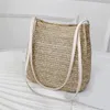 Evening Bags Large Basket Handbag Straw Weave Women Woven Bag Natural Shoulder Casual Tote Fashion