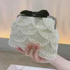 Mini-elegante Perlen-Perlen-Tasche, modische Abendessen-Clutch-Geldbörse, klassische Damen-Bankett-Handtasche für Hochzeit, Party, Abschlussball 240131