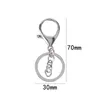 Keychains 5Pcs/Lot Lobster Clasp Keyrings With Chain 30mm Split Key Ring Long 70mm For Jewelry Making Supplies