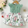 Flickans klänningar 1-5 år Little Princess Clothing Baby ärmlös blommig modeklänning Barn Girl Dagliga semesterkläder