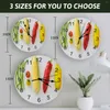 Wall Clocks Fruit And Vegetable Silent Living Room Decoration Round Clock Home Bedroom Kitchen Decor