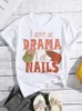 Mulheres camisetas A vida é muito curta para unhas nuas Imprimir Moda Mulheres T-shirt Manga Casual Feminino Tops Verão Senhoras Nail Art Roupas