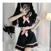 Damen-Bademode, süßes Schulmädchen, Cosplay, Sukumizu-Schleife, Matrosenkragen, zweiteilig, schwarz, Lolita-Rüschen-Bikini, Badeanzug, Oberteile, Rock-Set