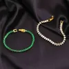 Bijoux Pvd non ternis, acier inoxydable plaqué or 18 carats, bracelet à chaîne de tennis ovale en zircone de 5 mm