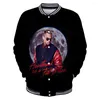 Hoodies masculinos Breezy Chris Brown Impressão 3D Jaqueta de Beisebol Homens Bomber Outerwear Streetwear Casual Treino Hip Hop Moletom