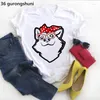 Damen T-Shirts Dackel Hund Liebe Tierdruck T-Shirt Kleidung Lustiges weißes T-Shirt Femme Hundeliebhaber Shirt weiblich Harajuku Tops