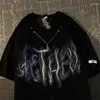 メンズTシャツコットン短袖Tシャツの男性と女性トレンドフライドストリートフレームネックレスカップ