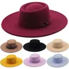 Gierig Rand Hoeden 2021 Fedora Hoed Mannen Vrouwen Imitatie Wollen Winter Vilt Mode Zwarte Top Jazz Fedora Chapeau Sombrero mujer305o