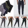 LU womens LL Mens Jogger Long Pants Sport Yoga Outfit Quick Dry Drawstring Gym Pockets Sweatpants Trousers Casual Elastic Waist fitness 22