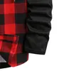 Luclesam masculino xadrez emenda hoodie moda masculina streetwear clássico flanela manga longa camisas com capuz sudaderas hombre 240119