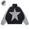 Giubbotti da uomo Primavera Varsity Giacca da uomo Vintage Star Pattern Harajuku Y2k Giacca a vento Cappotto Streetwear Cerniera Patchwork Capispalla Unisex 2024