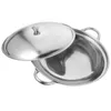 Pannor Dry Pan med lock Portable Cooking Spise rostfritt stål Saute Pot Cooker Handtag