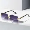 Sonnenbrille 2024 Retro Luxus Quadratische Sonnenbrille Damenmode Randlose Sonnenbrille Klassische Retro Shadow Outdoor Reise Herrenbrille UV400 J240202