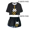 Kvinnors träningsdräkter haikyuu !! MSBY Black Jackals Women Fashion 3D Print Sexy Two Piece Set Soft T-shirt och Elastic Shorts Japanese Anime